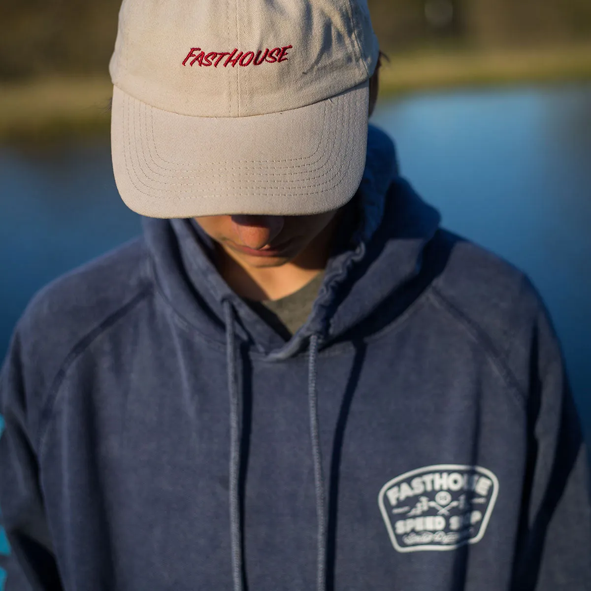 Wedged Hoodie - Navy Wash