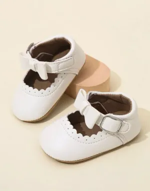 White Bow Mary Jane - Baby Shoe