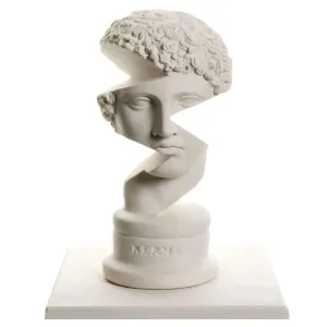White Cut-Out Hermes Bust Statute