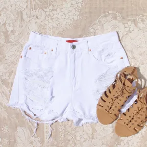 White Sands Distressed Shorts