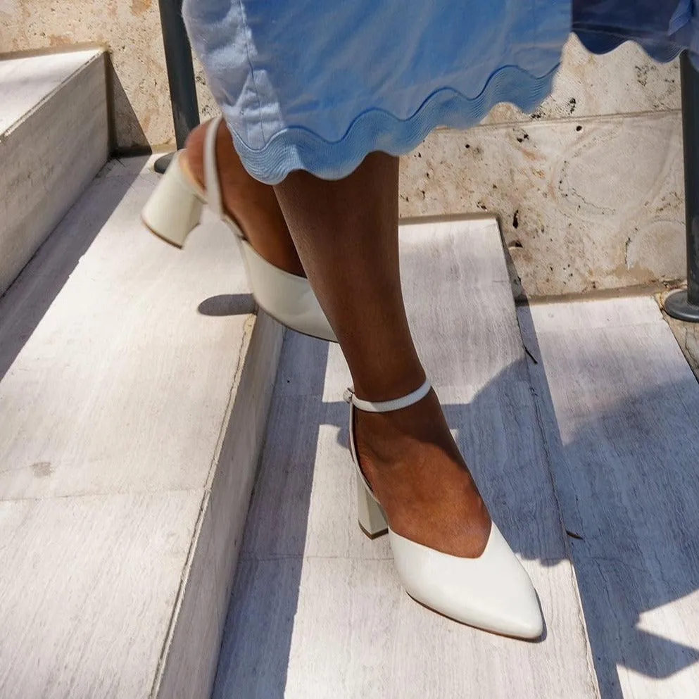 White V Mule   Marilyn Strap