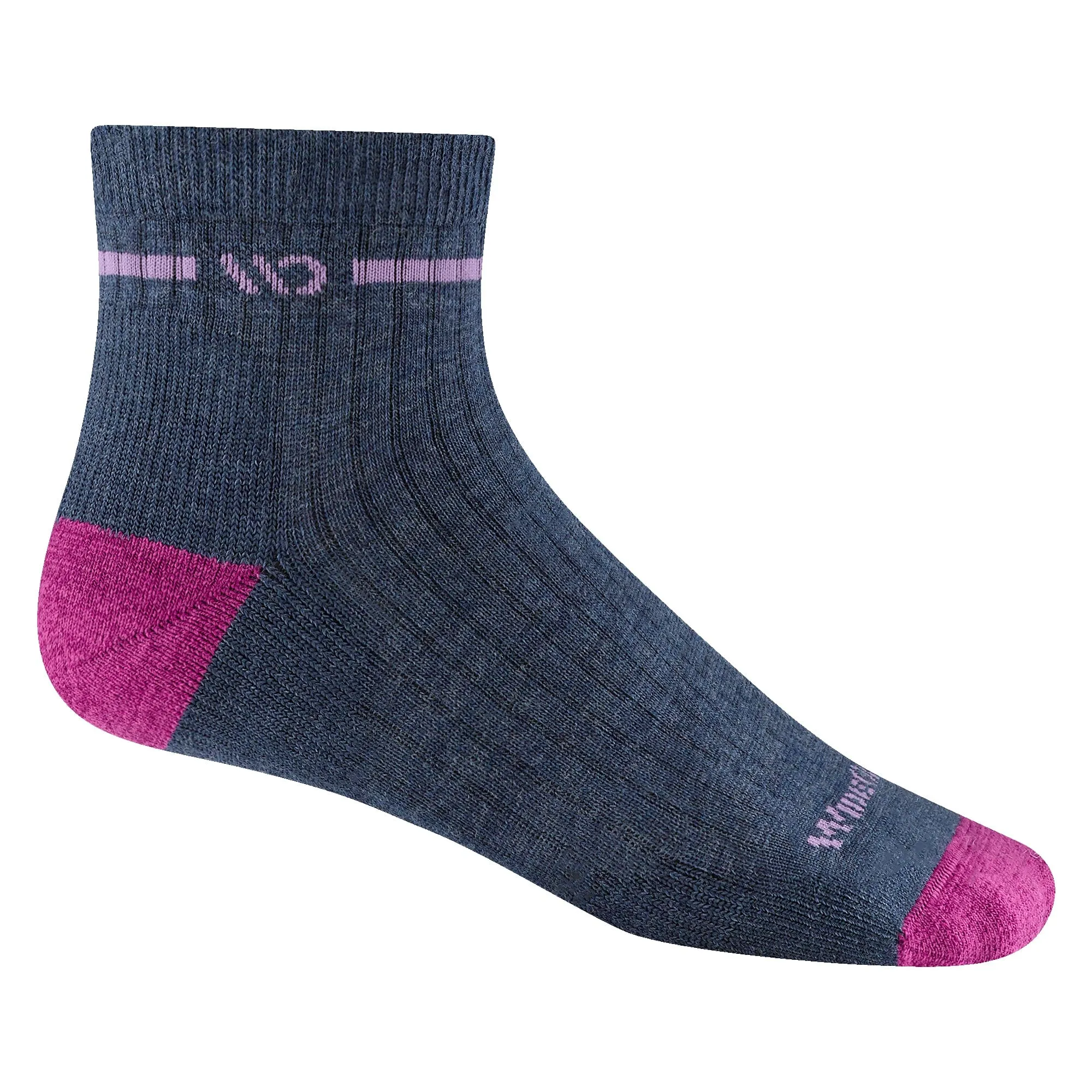 Wide Open Womens Single Stripe Cushioned Quarter Socks