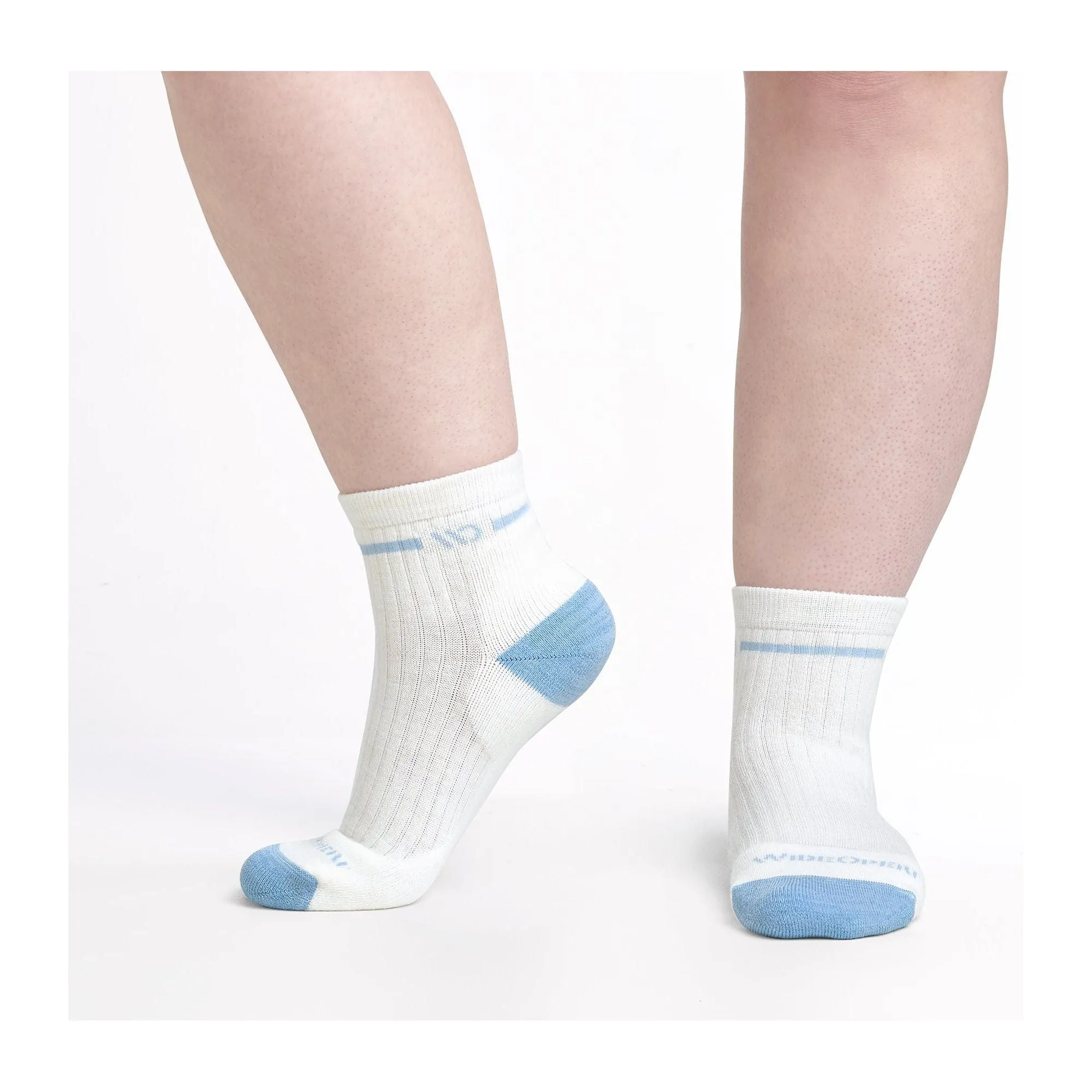 Wide Open Womens Single Stripe Cushioned Quarter Socks