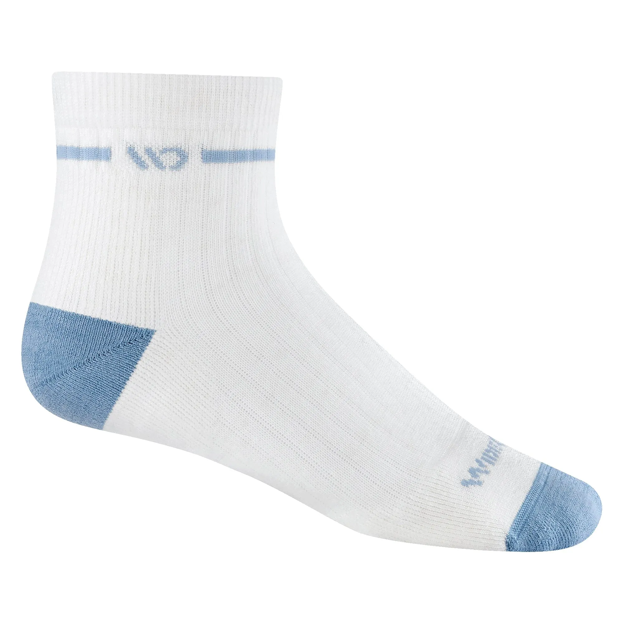 Wide Open Womens Single Stripe Cushioned Quarter Socks