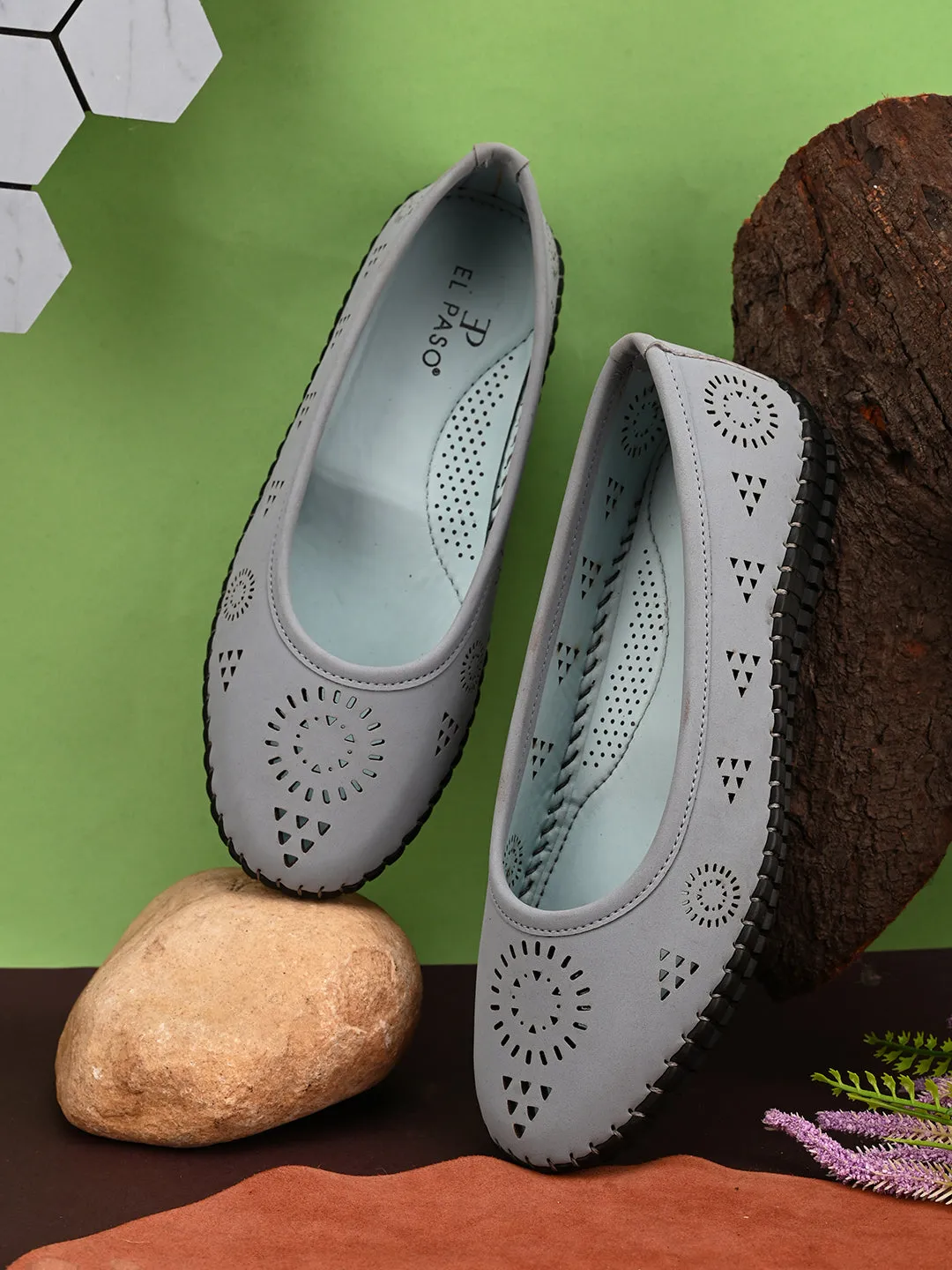 Women Ballerinas with Laser Cuts Flats