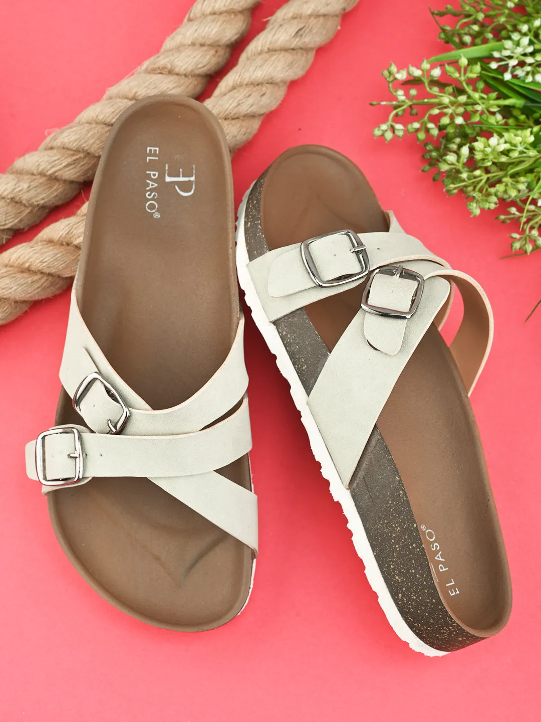 Women One Toe Flats with Buckles
