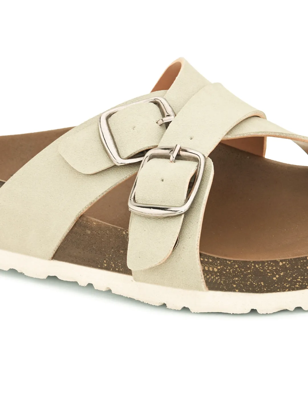Women One Toe Flats with Buckles