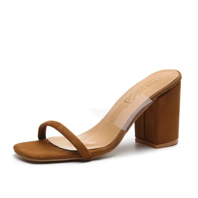 Women Transparent PVC Heels