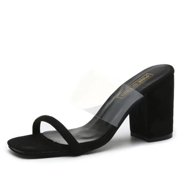 Women Transparent PVC Heels