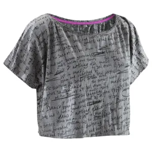 Women's Cropped Dance T-Shirt - Dark Mottled Grey