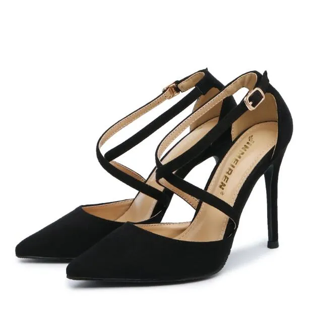 Women's Cross Strap Pointed Heels Sandals AS32