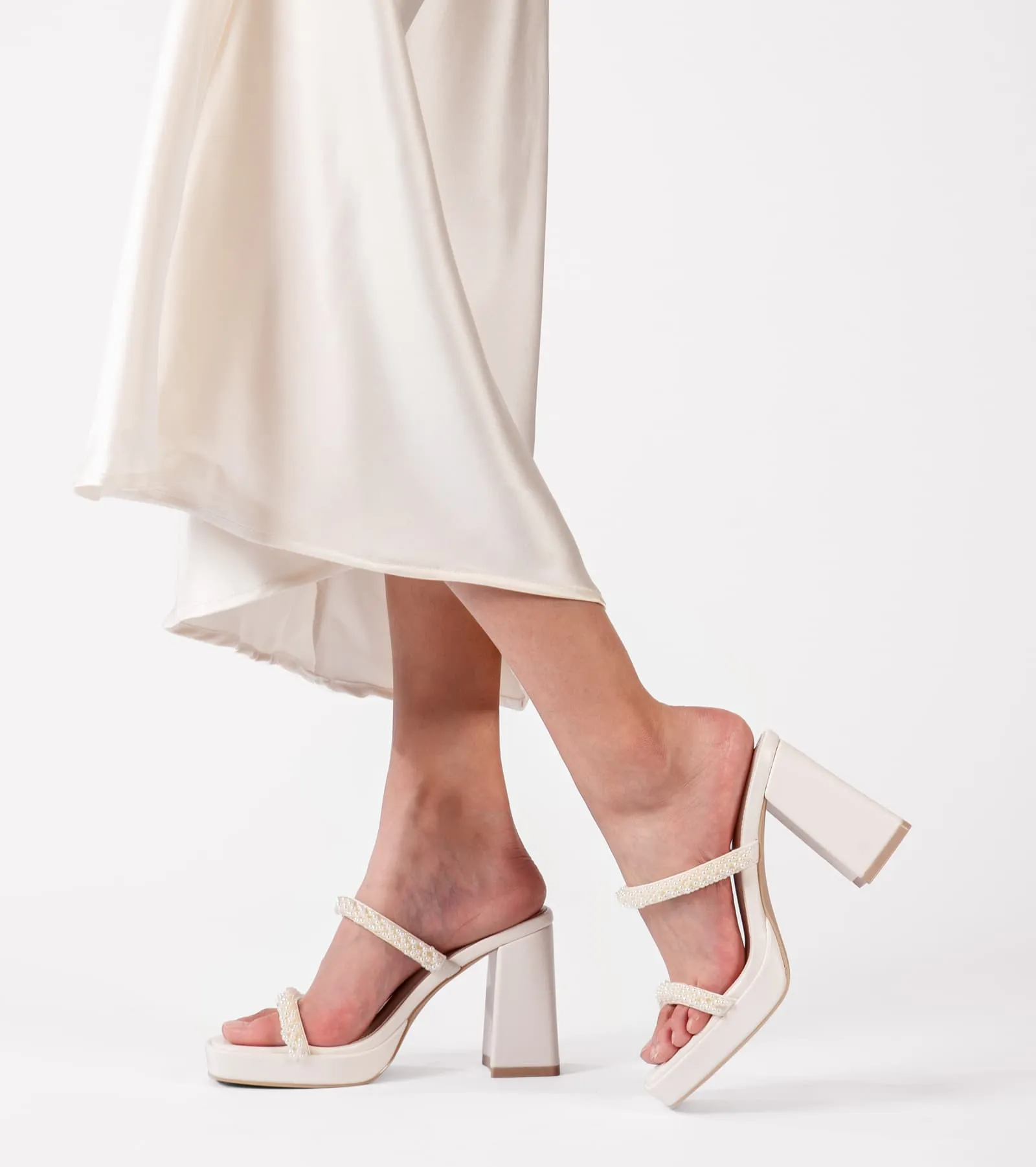 Women's Strappy Pearl Heels