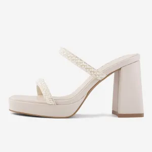 Women's Strappy Pearl Heels