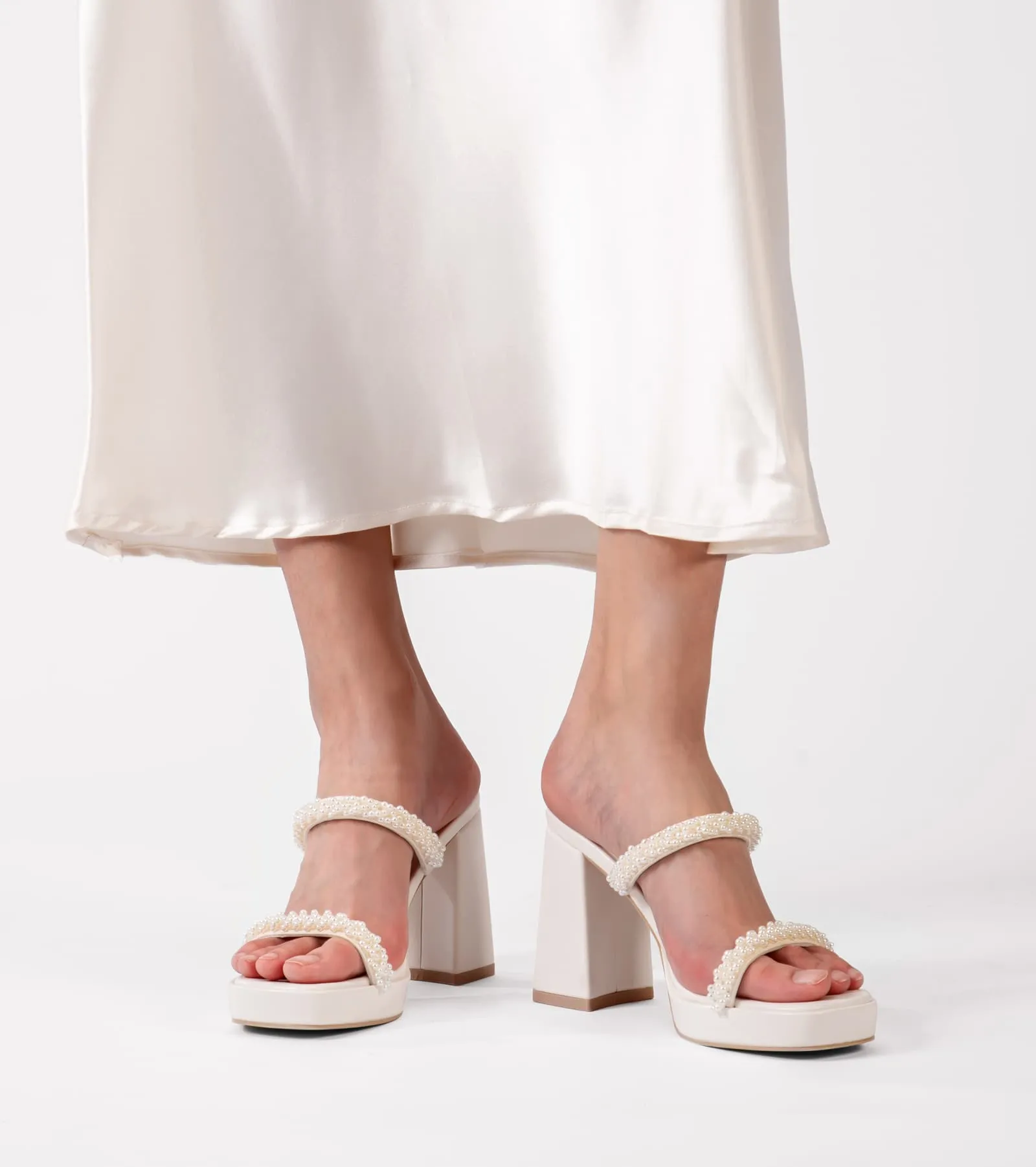 Women's Strappy Pearl Heels
