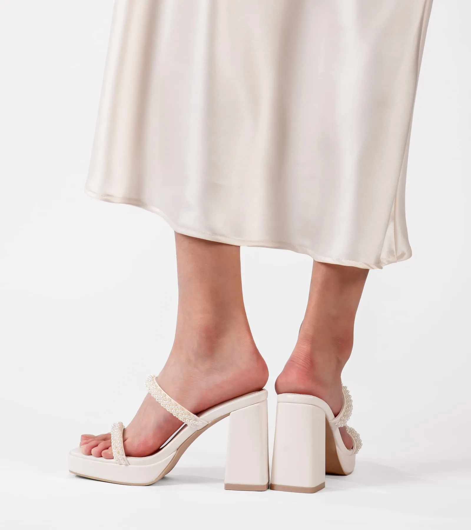 Women's Strappy Pearl Heels