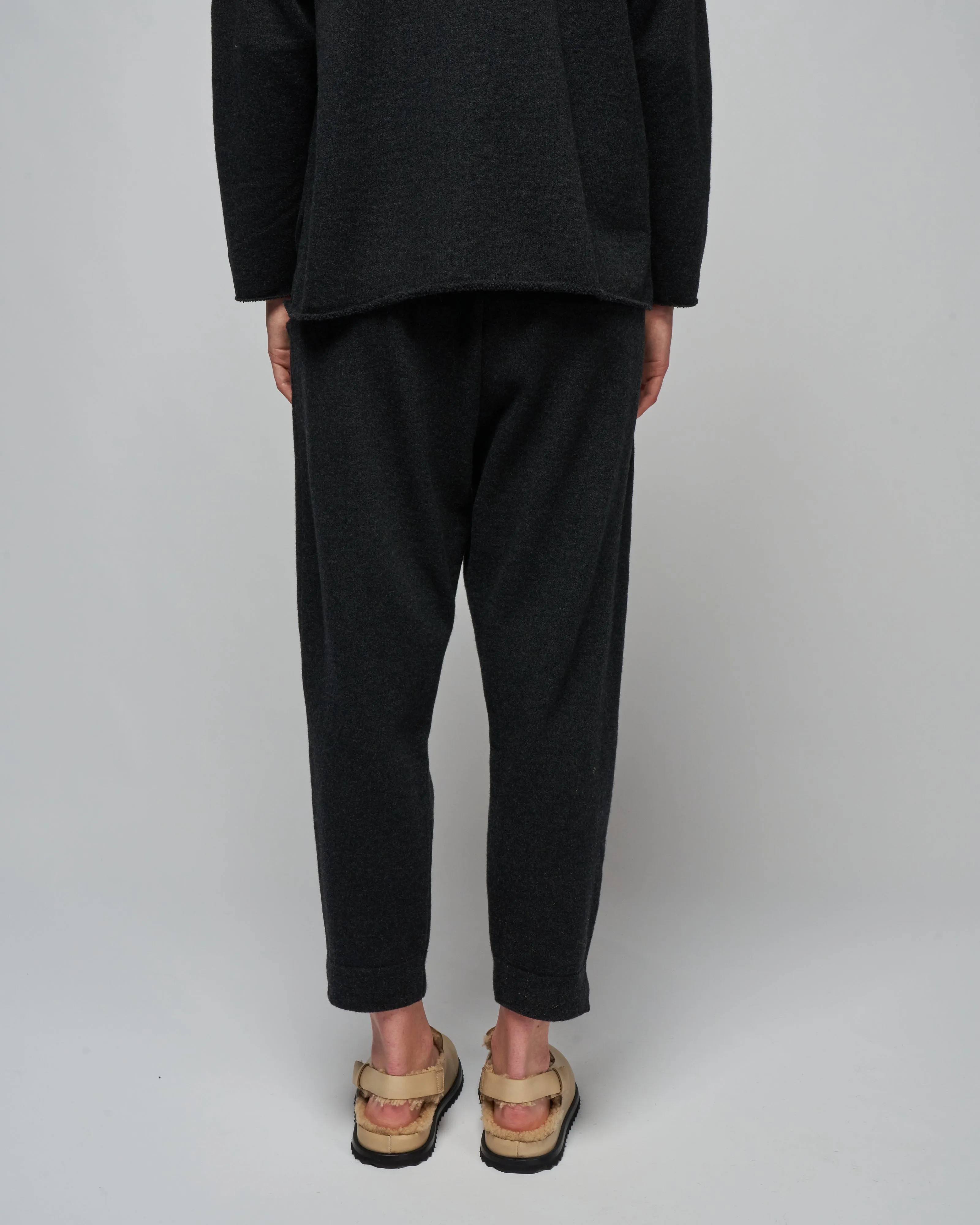 wool pile pants - charcoal