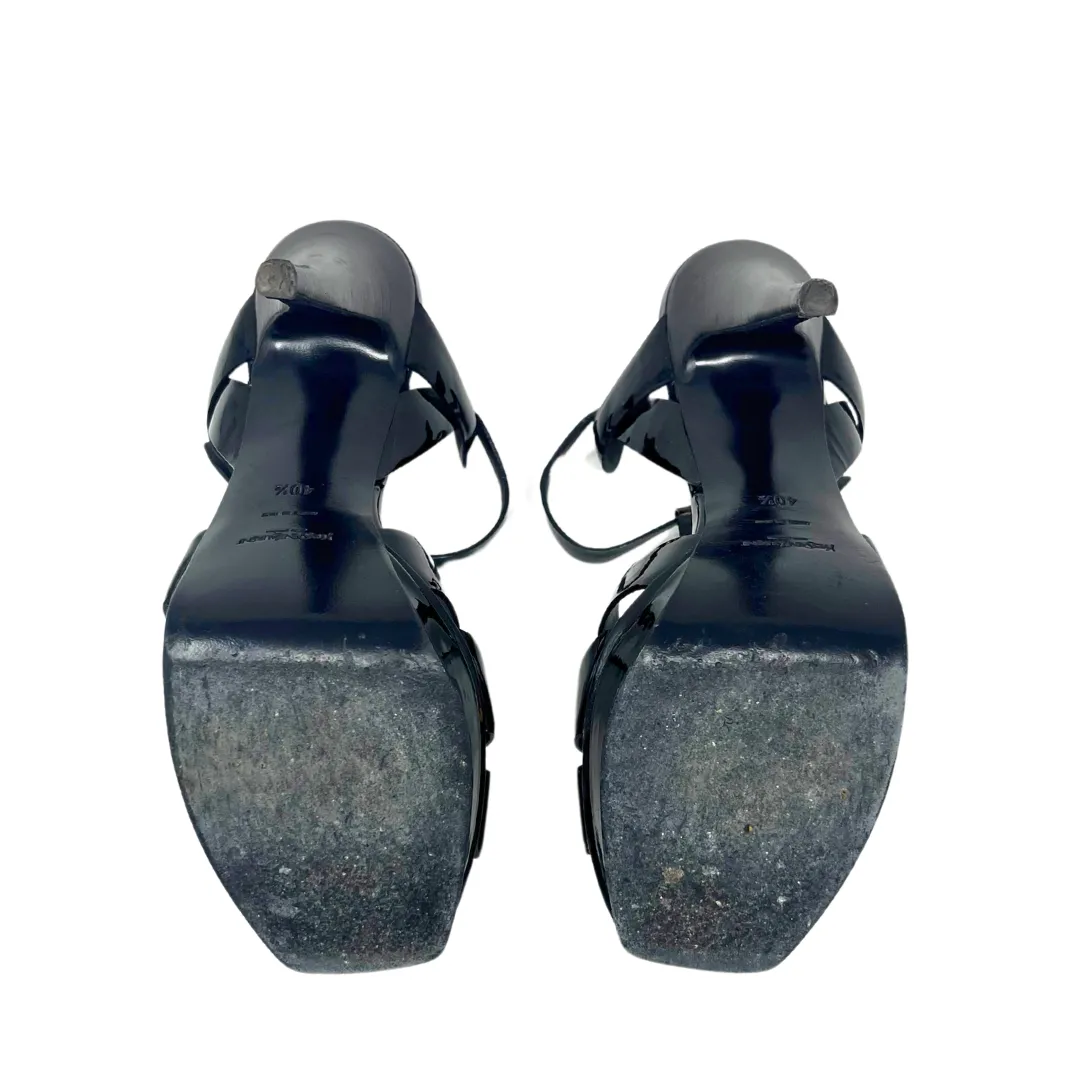 YSL Patent Leather Tribute 105mm Sandals - Size 40.5