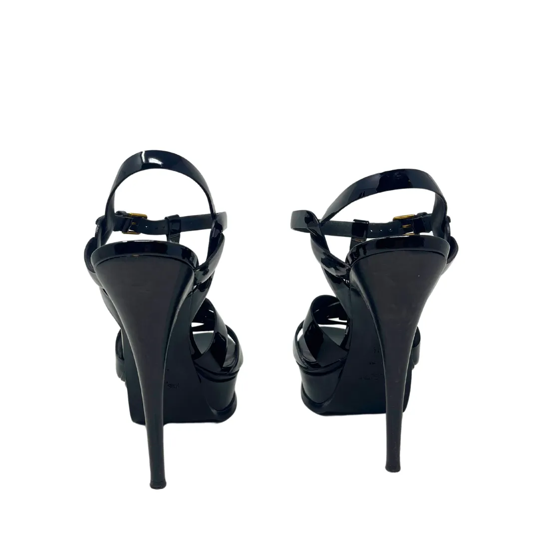YSL Patent Leather Tribute 105mm Sandals - Size 40.5